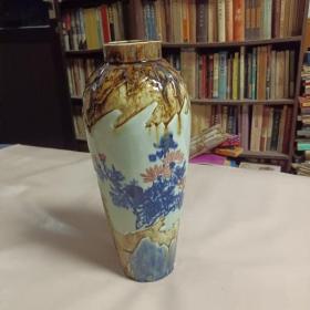 青花釉里红窖变直囗瓶 中国景德镇 无磕无碰