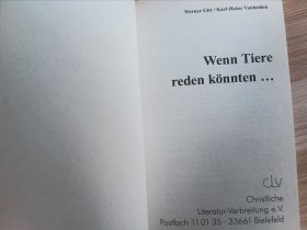 德文书 Wenn Tiere reden könnten...von Werner und Karl Heinz Vanheiden Gitt (Autor)