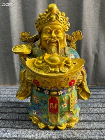 珍藏精品铜胎手工掐丝珐琅景泰蓝（元宝财神爷）