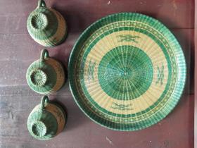 瓷胎竹编茶具