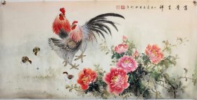 【富贵吉祥】国家一级美术师书画 国礼艺术家张老师四尺整张大鸡