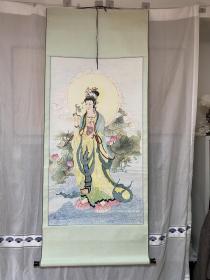 纯手绘观音像：画芯尺寸118*66厘米