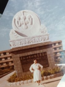 烟台老照片 烟台张裕公司老照片 照片上有国际葡萄酒与葡萄酒组织(简称OIV)的雕塑(傅家5号箱)