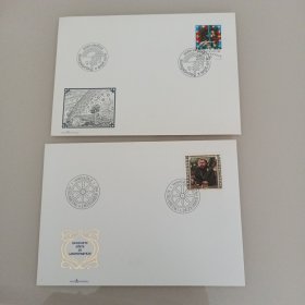 列支敦士登官方首日封2枚，都是雕刻版封，本店邮品满25元包邮。本店还在孔网开“韶州邮社”