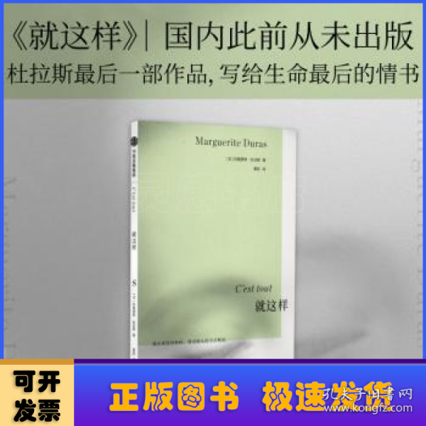 就这样 ·杜拉斯系列作品 玛格丽特杜拉斯著 国内此前从未出版 情人作者 外国小说 中信出版社