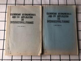 英文版（ELEMENTARY ECONOMETRICS AND ITS APPLICATION IN INTERNATIONAL FINANCE 基本经济计量学及其应用 国际金融）样本 上下册