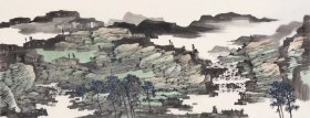 张福安.山水作品.（180x69）原作保真收藏