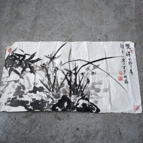 钱金泉画兰花（保真）