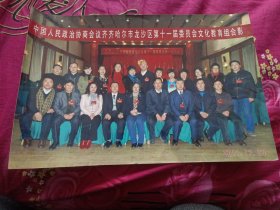 八寸彩色照片儿，中国人民政治协商会议齐齐哈尔市龙沙区第十一届委员会。文化教育组合影