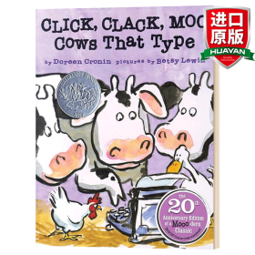 英文原版 Click, Clack, Moo 20th Anniversary Edition 叽喀 叽喀 哞 奶牛会打字 精装绘本 20周年纪念版 英文版 进口英语原版书籍