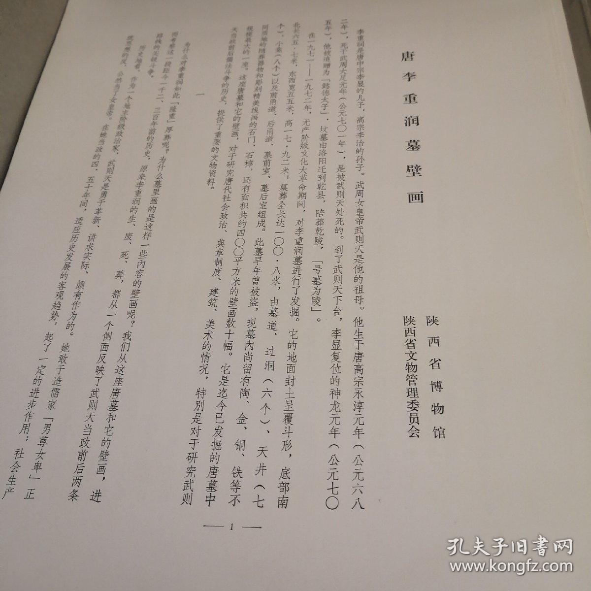 唐李重润墓壁画，八开，40散页