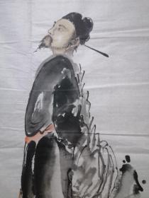 王铭，河南画家，现为中国书画艺术家创作中心理事，河南省人大书画研究院理事，开封市工艺美术厂书画院副院长，尺寸100x50
