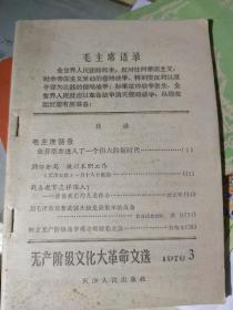无产阶级文化大革命文选  1970年3和4期