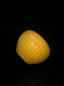 清官窑开片黄釉苹果罐一个 收藏佳品