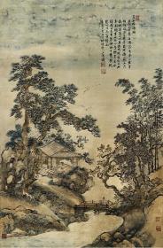 高清复制名家字画  清 王翚 夏五吟梅图 60x90厘米