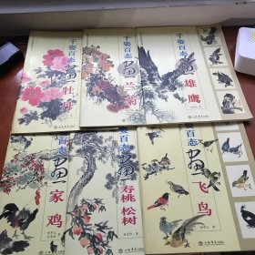 千姿百态画飞鸟。 画家鸡  牡丹 寿桃  松树    兰菊。雄鹰  6本合售