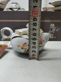 【八九十年代老瓷器茶具精品收藏纯手绘茶具整套库存老厂货普洱功夫茶具茶备】
尺寸见图片