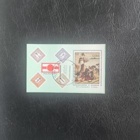 Gb11外国邮票古巴1981年 茶室里的田园诗 北川宇多麻郎  小型张 盖销 1全