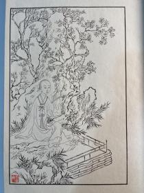 《红楼梦图咏》（1916年）画图刊行会木刻本，四大册全一套，一文一图。《红楼梦图咏》为清代著名画家改琦所绘《红楼梦》人物像，共50幅图，此本为翻刻清改琦所绘《红楼梦图咏》。为日本著名雕工大冢次所刻。刊刻极精，水平不在原版之下。此书为非卖品，印量有限，至为难得。大开本：30*21cm