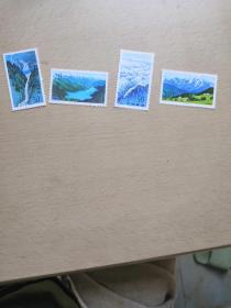 邮票：悬泉飞瀑，高峡平湖，湖屏雪峰，湖畔胜景(LMCB12262)
