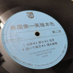 张国荣英雄本色黑胶唱片 （无封套 ）