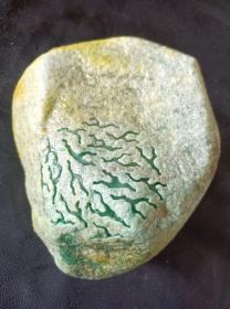 黄砂皮翡翠原石赌石，尺寸如图，重6.34斤。