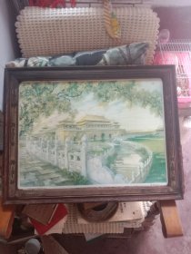民国时期穉英作品插屏镜。