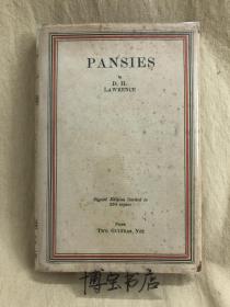 《三色紫罗兰》初版本劳伦斯签名本1929年限量编号本D.H.Lawrence诗集手工纸印刷装帧精美毛边本