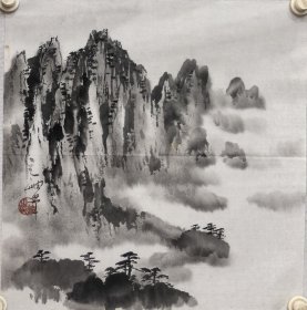 施一岫 34/34 软件 （1926-）字亦秀，江苏南通人，近现代海派著名老画家，早年游艺于海上，为郑午昌入室弟子，擅长山水，以青绿为主，笔法传统，功力深厚，亦擅长画鸟，老城厢书画会成员。