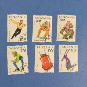 Fa105外国邮票坦桑尼亚邮票 1993年 体育运动 马拉松 篮球 足球 盖销 6枚