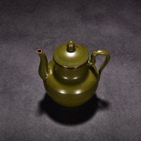 清乾隆茶叶末釉执壶 高12.5厘米宽10.5