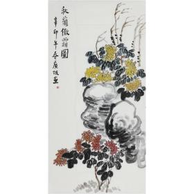 （保真）中国美院青年画家张广坡——《秋菊傲霜图》