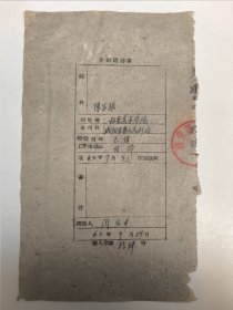 1962年关于 陈尔振（去咸阳人民剧团）西安美术学院。