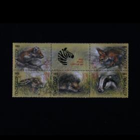 邮票 1989年动物园动物5全连+附票动植物专题 外国邮票