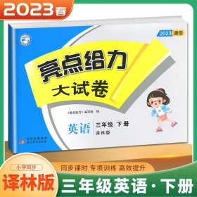 2023春亮点给力大试卷三年级英语下册译林版小学3年级同步课本专项训练综合测试卷学霸提优期末总复习考试试卷