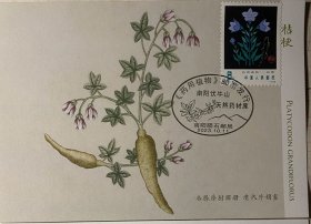 药用植物极限片，清代绘画桔梗极限片，医学中药材明信片，花卉邮票极限片