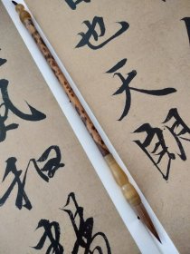 善琏湖笔 华夏狼魁 全狼尾 2000左右制笔 老湘妃竹笔杆 33*8 mm