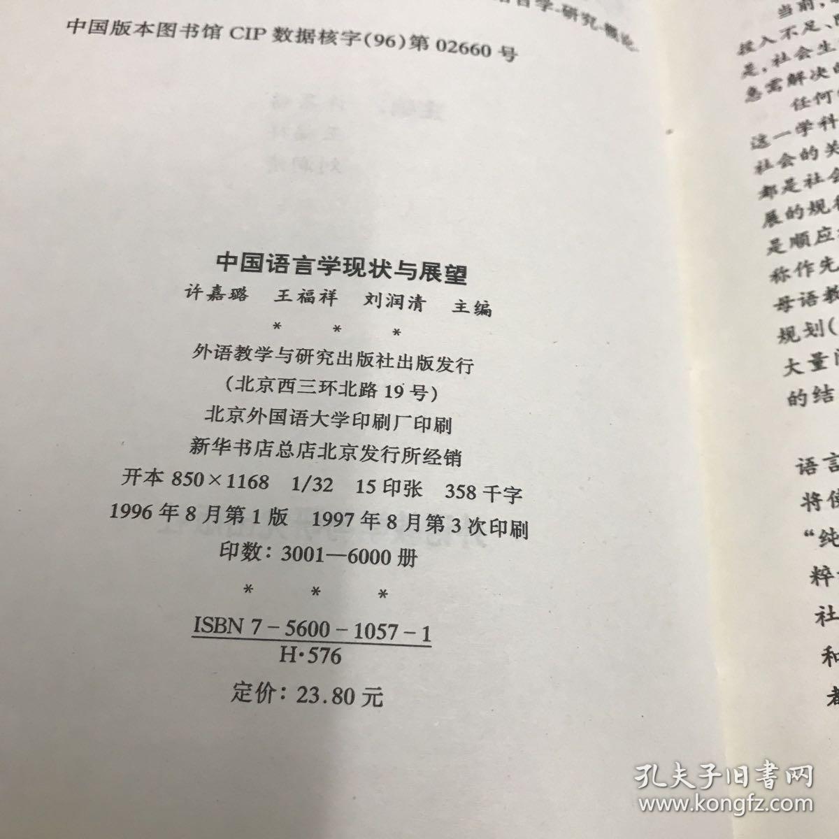 中国语言学现状与展望