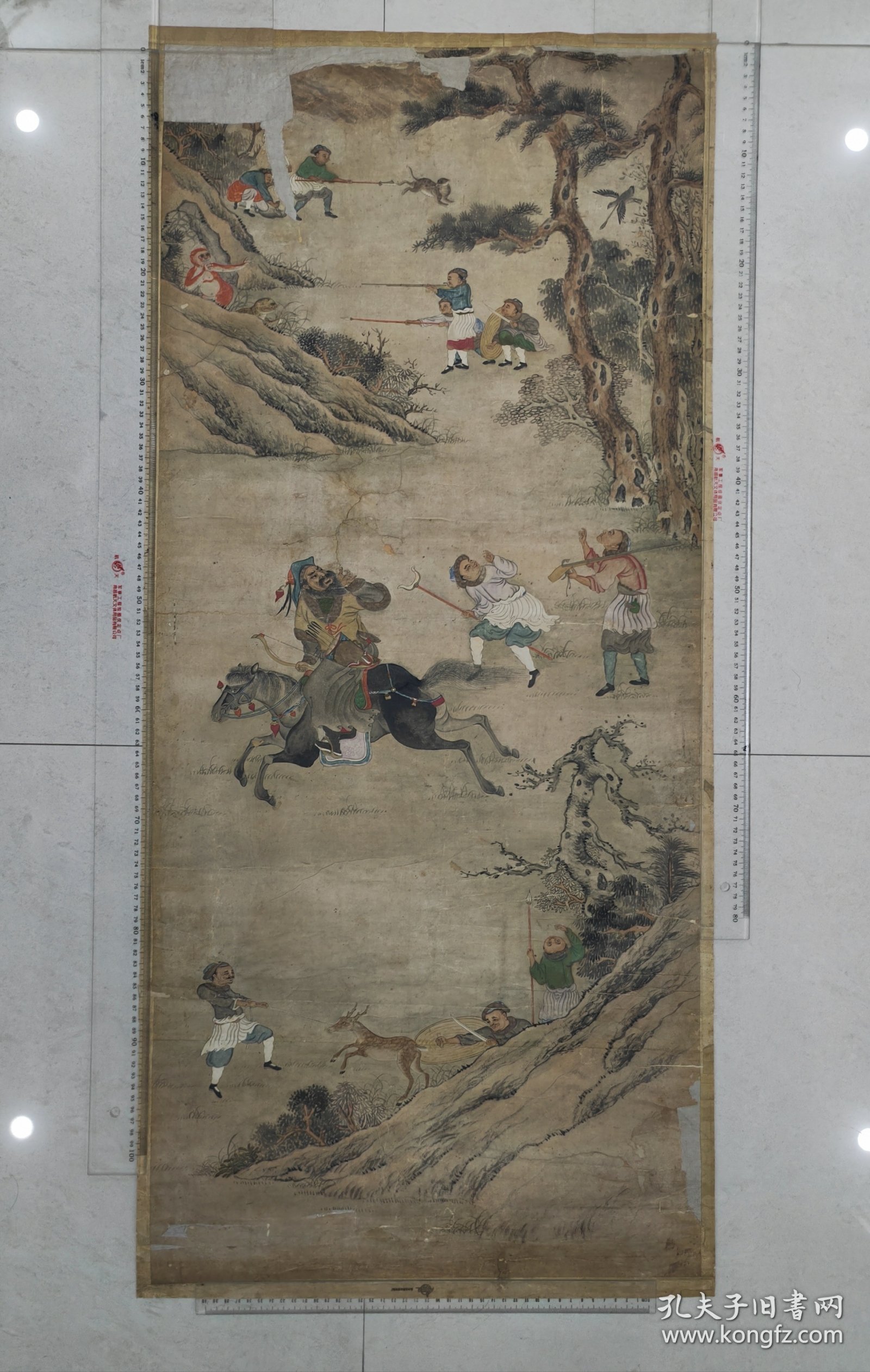 清中晚期，无款，行猎图