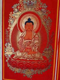 唐卡，阿弥陀佛。 高25cm, 手绘作品，尺寸接受定制