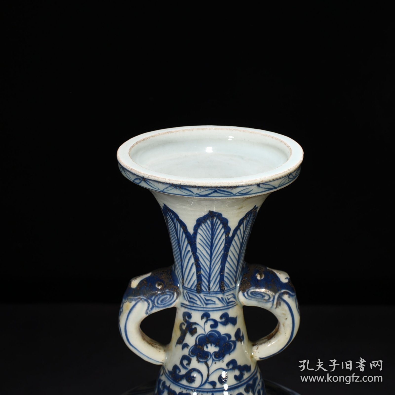 元青花鱼藻纹双耳瓶 50*30厘米