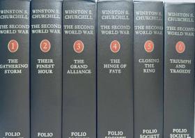 《第二次世界大战回忆录》温斯顿·丘吉尔，Folio Society 出版六卷合集，The Second World War:Winston Churchill英文原版精装带书匣