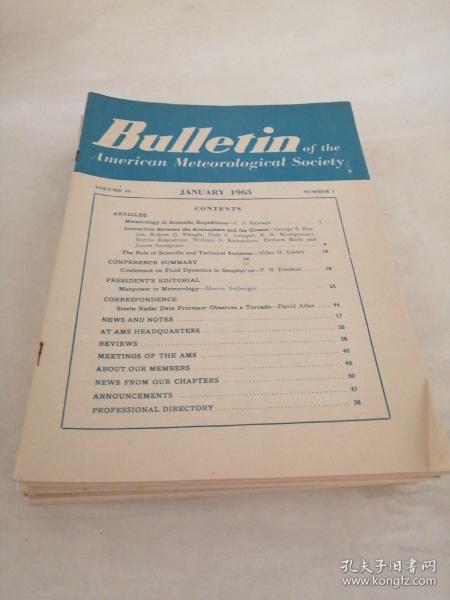 bulletin of the American meteorological society 1963年（1-12）