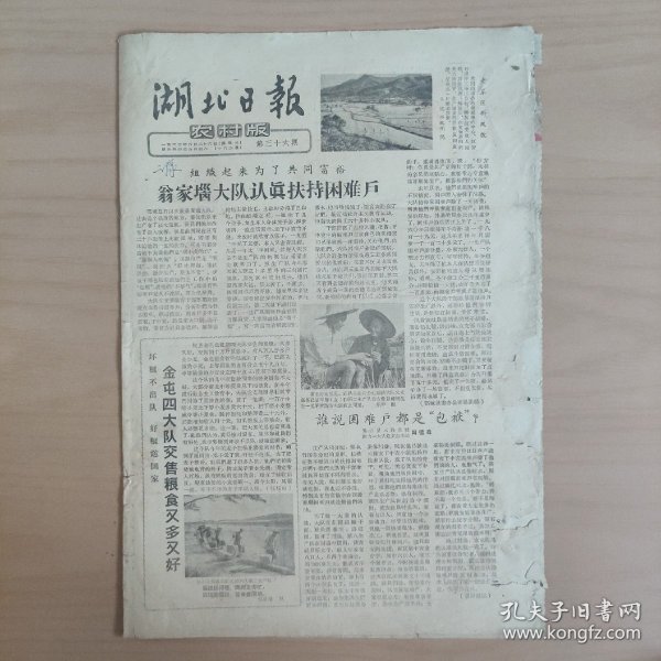 湖北日报社  农村版  1963年6月26日