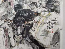 保真书画，当代著名人物画家，重庆名家，彭和民巨幅人物画精品一幅，尺寸143×216cm（约28个平尺），纸本托片，附赠作者精装大画集一本，带作者局部合影。