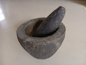 老青石臼 完整 高10 外径13.5内口径9.5