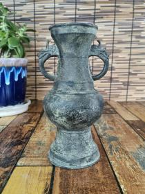 古董   古玩收藏  铜器  铜花瓶   尺寸长宽高:11/11/20厘米，重量:2.6斤