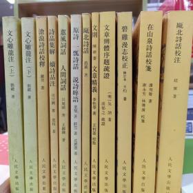 中国古典文学理论批评专著选辑12册合售 瓯北诗话校注 在山泉诗话校笺 碧鸡漫志校正（修订本） 文章辨体序题疏证 文则 文章精义 瓯北诗话 原诗 一瓢诗话 说诗晬语 蕙风词话 人间词话 诗品集解 续诗品注 沧浪诗话校释 文心雕龙注（上下册）