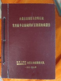 内蒙古自治区乌拉特后旗东升庙多金属硫铁矿区勘探地质报告1980-1990（油印本）