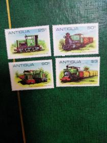 安提瓜邮票 1981各种早期火车4全新好品